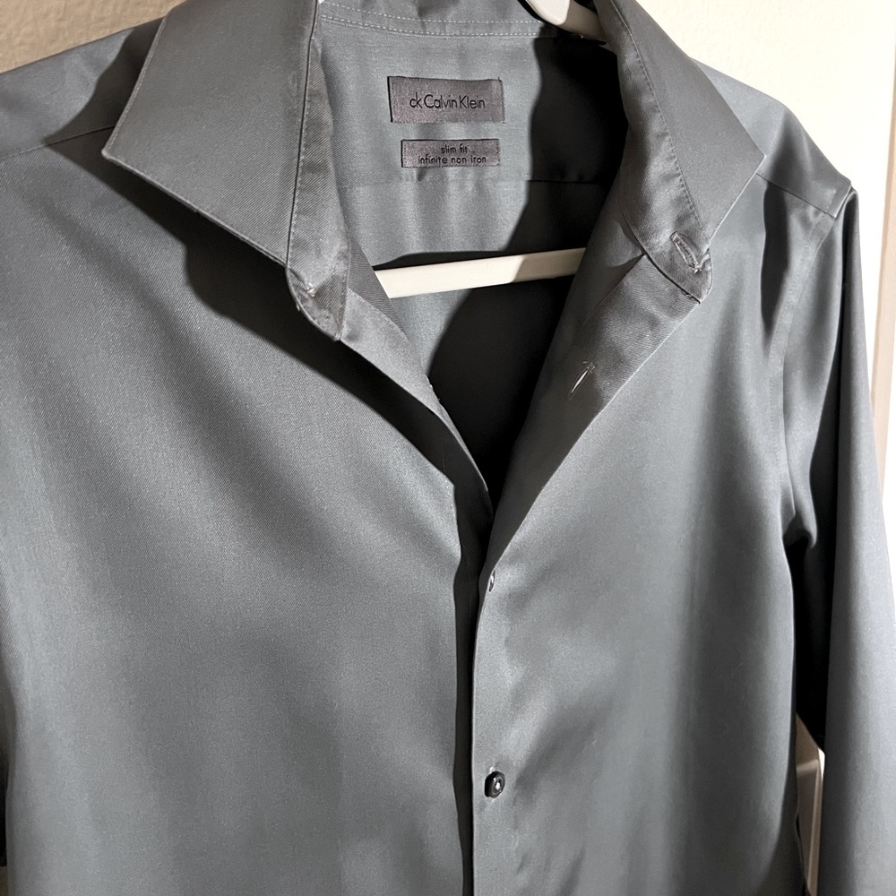 Calvin Klein Gray Button Up